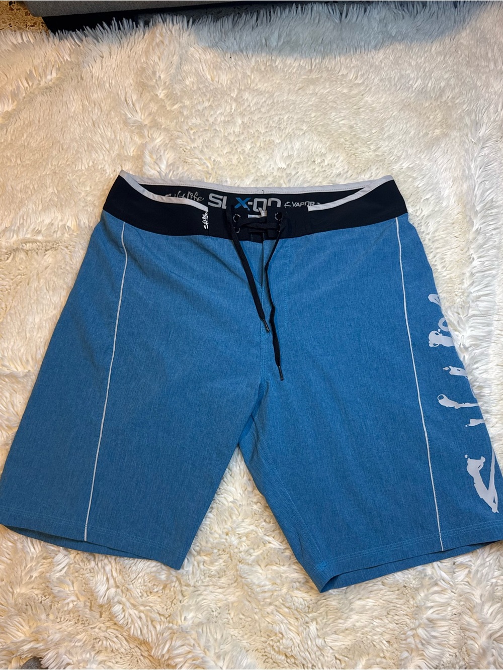 Salt Life SLX-QD mens size 32” waist Blue Board Shorts no liner 10” inseam